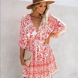 VICI // Odessa Floral Kimono Tiered Babydoll Dress